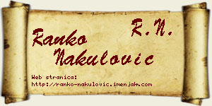 Ranko Nakulović vizit kartica